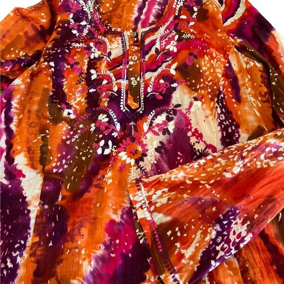 Reba boho abstract colorful tunic top - Picture 4 of 6